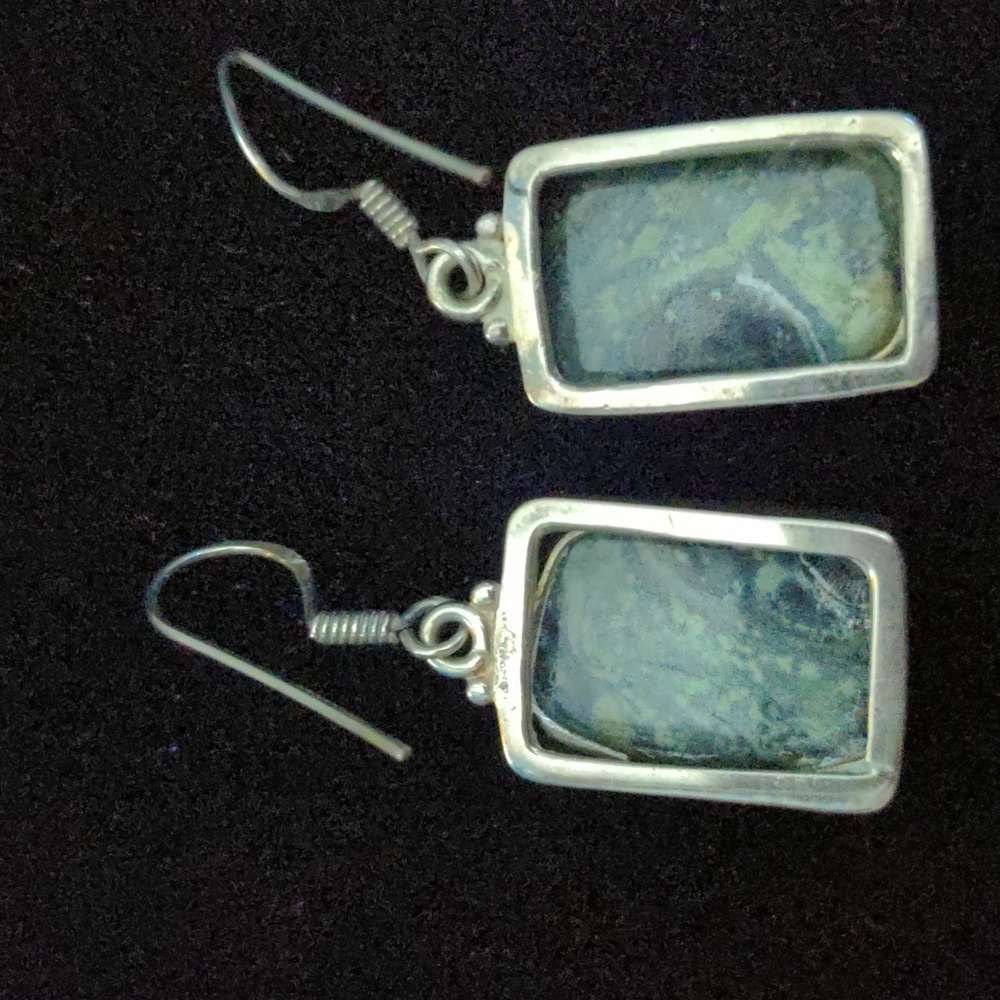New Green Kabamba Gemstone Earrings, Silver, Drop Dangle, Shepherd Hooks, Boxed - Picture 4 of 4